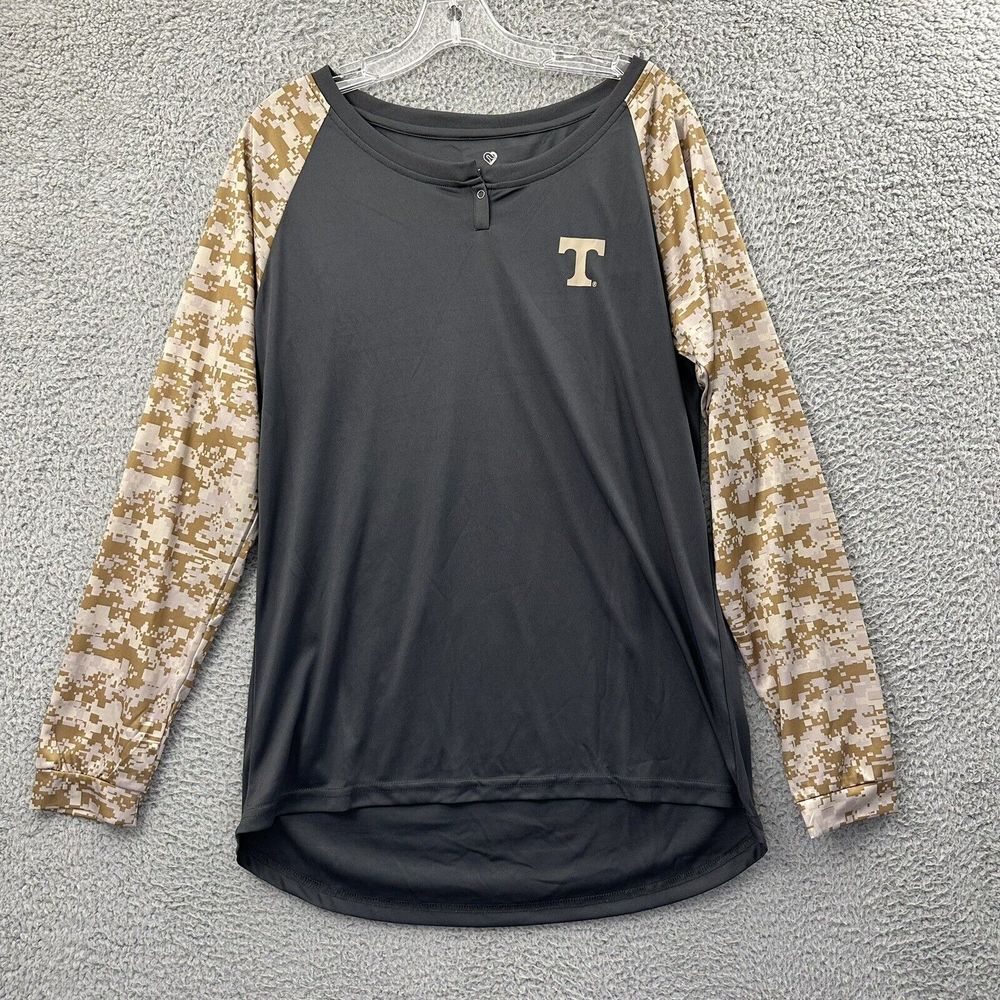 Colosseum‎ Women's L Tennessee Volunteers United We Stand Camo Raglan Henley Top